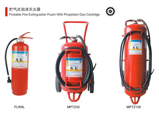 Foam Fire Extinguisher With Propellant Gas Cartridge